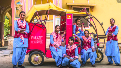 Rickshaw Rosas en Jaipur